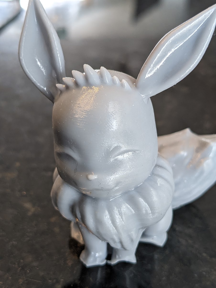 Pokemon Eevee FDM resin print comparison